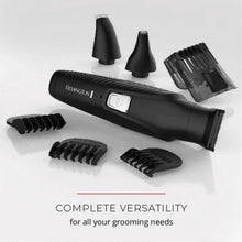 REMINGTON Graphite All-in-One Grooming Kit, Men's Head & Body Trimmer Kit with Combs, Black