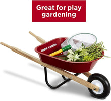 RadioFlyerClassicKidsWheelbarrow_ForKids3_SeamlessSteelTraywithNo-ScratchEdges_RealWoodenHandles_DurableFrontWheel_SteelUndercarriage_25lbCapacity_GardenToyforChildren1 - USA Mega Market