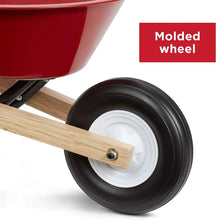 RadioFlyerClassicKidsWheelbarrow_ForKids3_SeamlessSteelTraywithNo-ScratchEdges_RealWoodenHandles_DurableFrontWheel_SteelUndercarriage_25lbCapacity_GardenToyforChildren5 - USA Mega Market