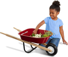 RadioFlyerClassicKidsWheelbarrow_ForKids3_SeamlessSteelTraywithNo-ScratchEdges_RealWoodenHandles_DurableFrontWheel_SteelUndercarriage_25lbCapacity_GardenToyforChildren6 - USA Mega Market