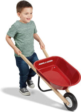 RadioFlyerClassicKidsWheelbarrow_ForKids3_SeamlessSteelTraywithNo-ScratchEdges_RealWoodenHandles_DurableFrontWheel_SteelUndercarriage_25lbCapacity_GardenToyforChildren - USA Mega Market