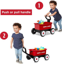 Radio Flyer Push & Pull Walker Wagon , Red, for Kids 1-4 Years Old, Locking Handle for Stability, Baby Push Walker Converts to Pull Wagon, for Indoor & Outdoor Play