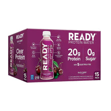Ready Clear Protein Water, Black Cherry, 20g Protein, Bottles, 15 pk./16.9 oz.