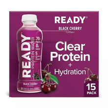 Ready Clear Protein Water, Black Cherry, 20g Protein, Bottles, 15 pk./16.9 oz.