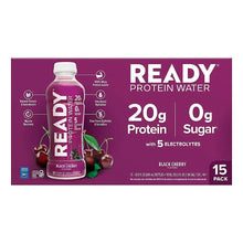 Ready Clear Protein Water, Black Cherry, 20g Protein, Bottles, 15 pk./16.9 oz.