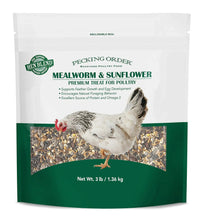 Red River Commodities Pecking Order Mealworm & Sunflower Chicken Treat; 3 lb. Bag