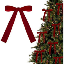 Red Velvet Christmas Bows – Set of 12 Premade Holiday Bows for Wreaths, Christmas Tree, Garland, Gift Wrapping, Indoor & Outdoor Decorations