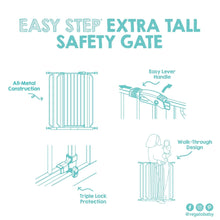 Regalo Easy Step Extra Tall Walk Thru Baby Safety Gate, Fits Openings 29-36.5 Inches, Black