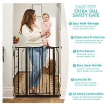 Regalo Easy Step Extra Tall Walk Thru Baby Safety Gate, Fits Openings 29-36.5 Inches, Black