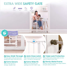 Regalo Extra Wide Walk-Through Baby Gate with Door, 29.5-38.5 in, White, Ages 6-24 Months
