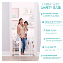 Regalo Extra Wide Walk-Through Baby Gate with Door, 29.5-38.5 in, White, Ages 6-24 Months