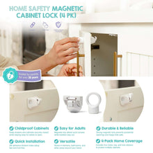 Regalo Magnetic Cabinet and Drawer Lock Set for Baby Proofing - Easy Install, Discreet Design - 4 Pack