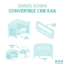 Regalo Swing Down Crib Rail with Reinforced Safety Anchor, Metal,  Ages 2-5 Years