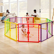 Regalo XL 2-in-1 Baby Safety Gate and Play Yard, Extra-Wide Configurable Panels, 260-Inch Coverage, Ages 6–24 Months, Multi-Color