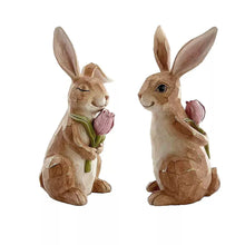 ResinBunnyWithFlowerDecor2pk.1 - USA Mega Market