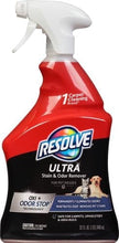Resolve Ultra Pet Odor and Stain Remover Spray – Carpet Cleaner for Cat and Dog Urine and Poop, 32oz (Pack of 2)