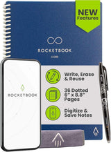 Rocketbook Smart Reusable Core Notebook - Dotted, Executive Size, Black