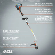 SENIX 4QL® 26.5cc 4-Cycle 17" Gas String Trimmer, Weed Eater, Attachment Capable