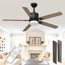 SKEVEN 52 ''Ceiling Fan with Light and Remote, Ceiling Fan 6-Speed Reversible DC Motor, Suitable for Outdoor Terraces, Bedrooms