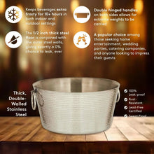 SKI30QuartHammeredDoubleWalledStainlessSteelBeverageTub2 - USA Mega Market