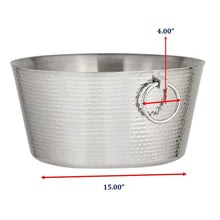 SKI 30 Quart Hammered Double Walled Stainless Steel Beverage Tub
