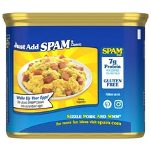 SPAM Classic Canned Meats, 7 G of Protein per Serving, Shelf-Stable, 12 oz Aluminum Can