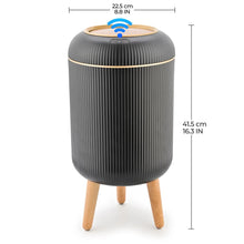 SUSLAS Trash Can with Motion Sensor, Touchless Automatic Lid and Waterproof Design, Smart Waste Bin for Bathroom Kitchen, 2.6 Gallon Plastic, Black