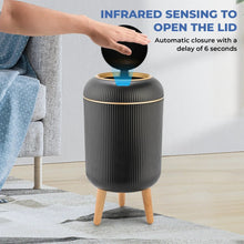 SUSLAS Trash Can with Motion Sensor, Touchless Automatic Lid and Waterproof Design, Smart Waste Bin for Bathroom Kitchen, 2.6 Gallon Plastic, Black