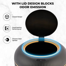 SUSLAS Trash Can with Motion Sensor, Touchless Automatic Lid and Waterproof Design, Smart Waste Bin for Bathroom Kitchen, 2.6 Gallon Plastic, Black