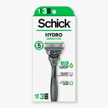 Schick Hydro Sensitive 5 Blade Razor for Men, 1 Razor Handle with 3 Refills