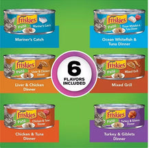 Alimento húmedo para gatos Purina Friskies Paté, paquete variado (5.5 oz., 60 unidades)