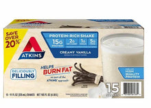 Atkins 15g Keto Protein Shake, Creamy Vanilla, 11 fl. oz., 15 Pack