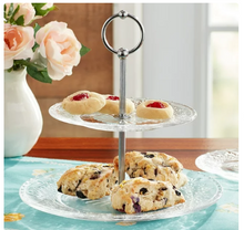 Servidor de vidrio de dos niveles The Pioneer Woman, transparente 