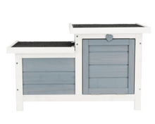 TRIXIE Weatherproof Outdoor Elevated Wooden Small Animal House with Hinged Roof, Gray