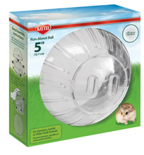 Kaytee Run-About Ball for Dwarf Hamsters, Mice and Other Small Animals, Clear 5 Inches