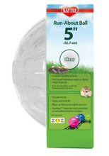 Kaytee Run-About Ball for Dwarf Hamsters, Mice and Other Small Animals, Clear 5 Inches