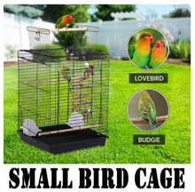 Jaula metálica para pájaros Alden Design de 53,5" con soporte superior de juego, negra 