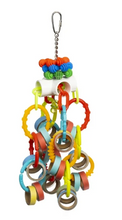 Prevue Pet Products Loops 'n Rings - Playfuls Physical & Mental Bird Toy with Colorful Plastic Rings 60252