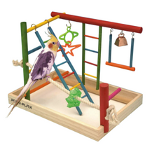Penn-Plax Bird Life Wood Playpen – Perfect for Cockatiels and Conures - Large Multicolor