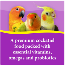 Semillas de alimento premium para cacatúas 3-D Pet Products, con probióticos, bolsa de 4 kg (9 lb). 