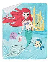Manta de piel sintética con diseño de nube de La Sirenita de Disney, 50" x 60"