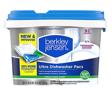 Berkley Jensen Ultra 4-in-1 Dishwasher Detergent Pacs, 92 ct. - Fresh Clean Scent