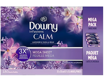 Downy Infusions Calm Mega Dryer Sheets, Lavender and Vanilla Bean, 180 ct.