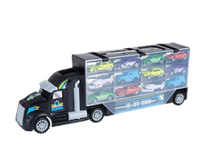 Toy Time Semi-Truck Car Carrier Set with Helipad