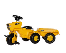 Rolly Caterpillar Three Wheel Pedal Tractor with Hauling Trailer