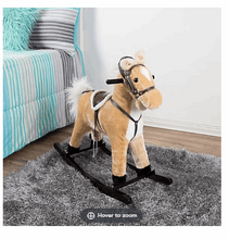 Toy Time Rocking Horse Plush Animal Ride-On