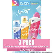 SecretDrySprayWomen-sAntiperspirantDeodorant-Vanilla-WildRose-Waterlily-4-1oz-3pk-_1 - USA Mega Market