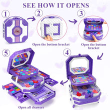 Sendida Kids Makeup Kit, 64pcs Real Washable Kids Makeup Set for Girl Toys Princess Brithday Gifts for Little Girls 3-12 Year Old, Large Size