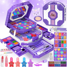 Sendida Kids Makeup Kit, 64pcs Real Washable Kids Makeup Set for Girl Toys Princess Brithday Gifts for Little Girls 3-12 Year Old, Large Size