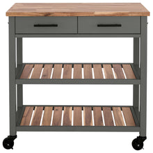 Seville Kitchen Cart with Acacia Shelves